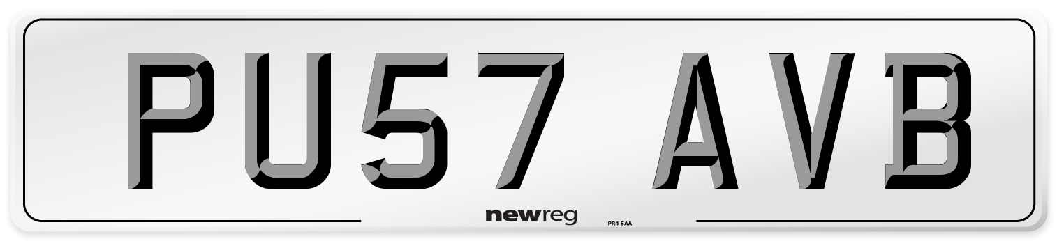 PU57 AVB Number Plate from New Reg